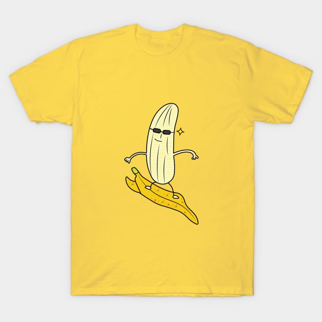 cute banana surfer T-Shirt by wordspotrayal